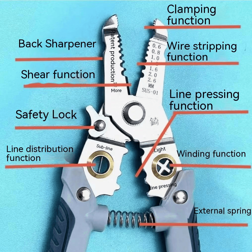 Lighteme 7-in-1-Hand-Multifunktionswerkzeug, Abisolierzange