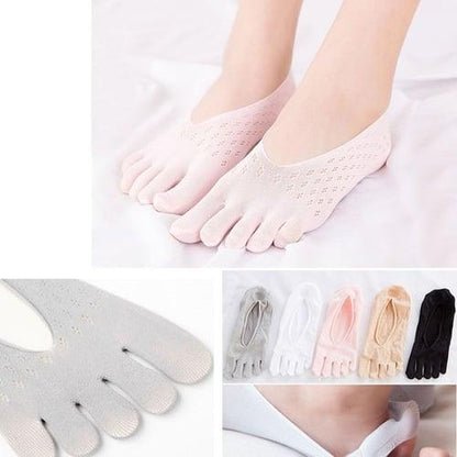 Chaussettes respirantes ultra-fines à cinq orteils Lighteme | Lot de 5 paires