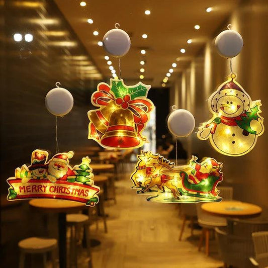 Décoration de fenêtre de Noël Lighteme avec ventouse - Lot de 6