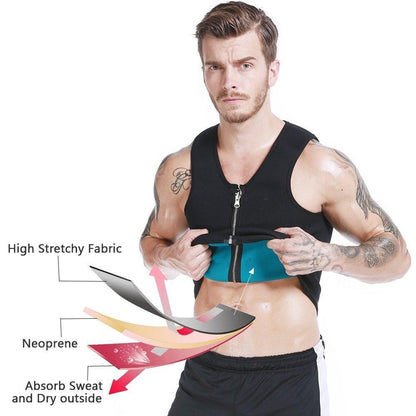 Lighteme Saunaweste mit Reißverschluss für das Taillentraining für Herren – Schnell in Form kommen!