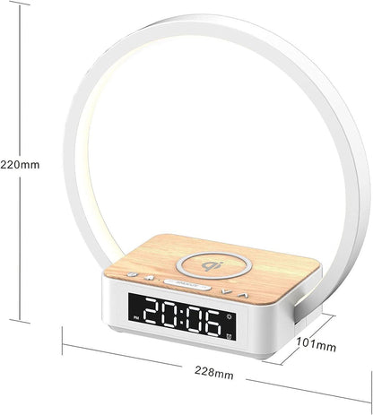 Lampe de bureau à LED avec chargeur sans fil pour téléphone portable Lighteme et réveil