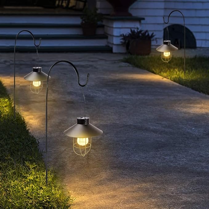 Lighteme Solar-Laterne zum Aufhängen mit Hirtenhaken, 78,7 cm 