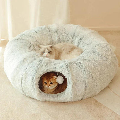 Lighteme 2-in-1 rundes Katzenbett und Tunnelspielzeug
