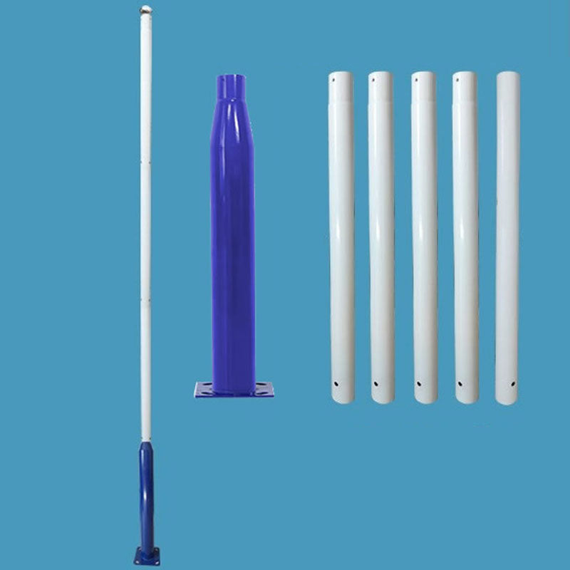 Lampadaire Lighteme de 6 m (20 pi) de qualité commerciale pour rue, stationnement et drapeau, aluminium + cage, paquet de 1