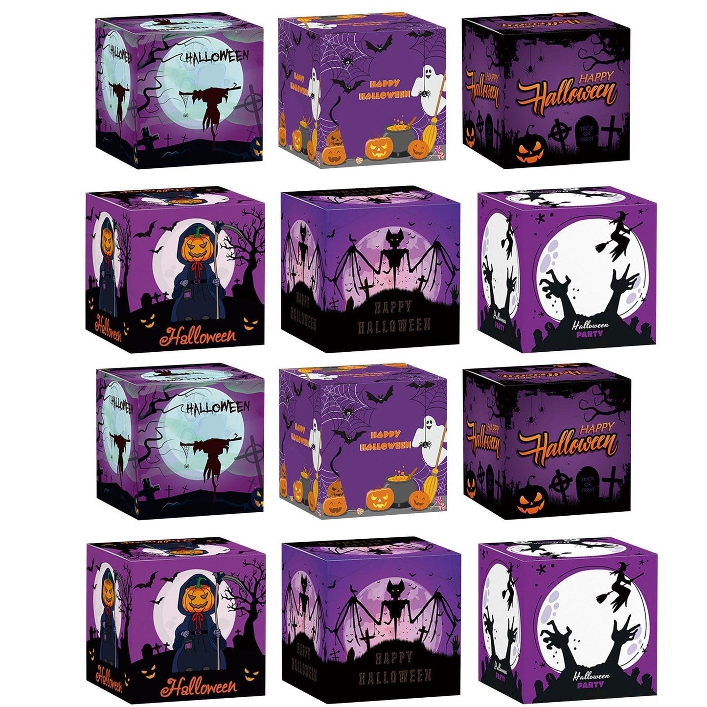 Lot de 12 sacs cadeaux Lighteme pour Halloween pour emballage de bonbons et friandises