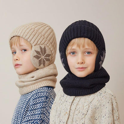 Bonnet chauffant Lighteme pour l'hiver, bonnet, écharpe, ensemble bonnet en tricot chaud