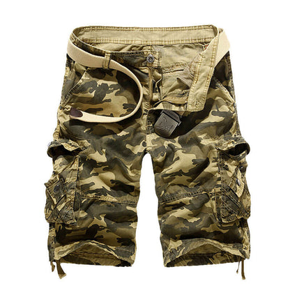 Lighteme Herren-Shorts, lockere, lässige Camouflage-Cargo-Shorts mit mehreren Taschen, Wandershorts