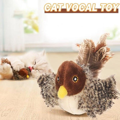 Lighteme Interaktives Katzenspielzeug mit zwitscherndem Vogel