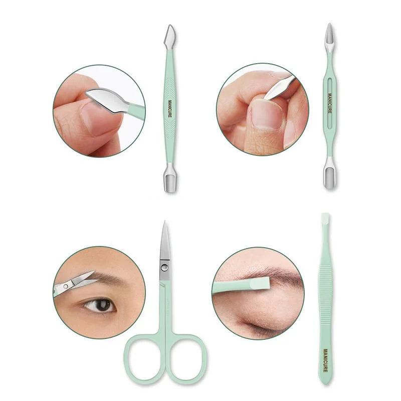 Lighteme Lot de 12 à 16 coupe-ongles en acier inoxydable avec sac pliable