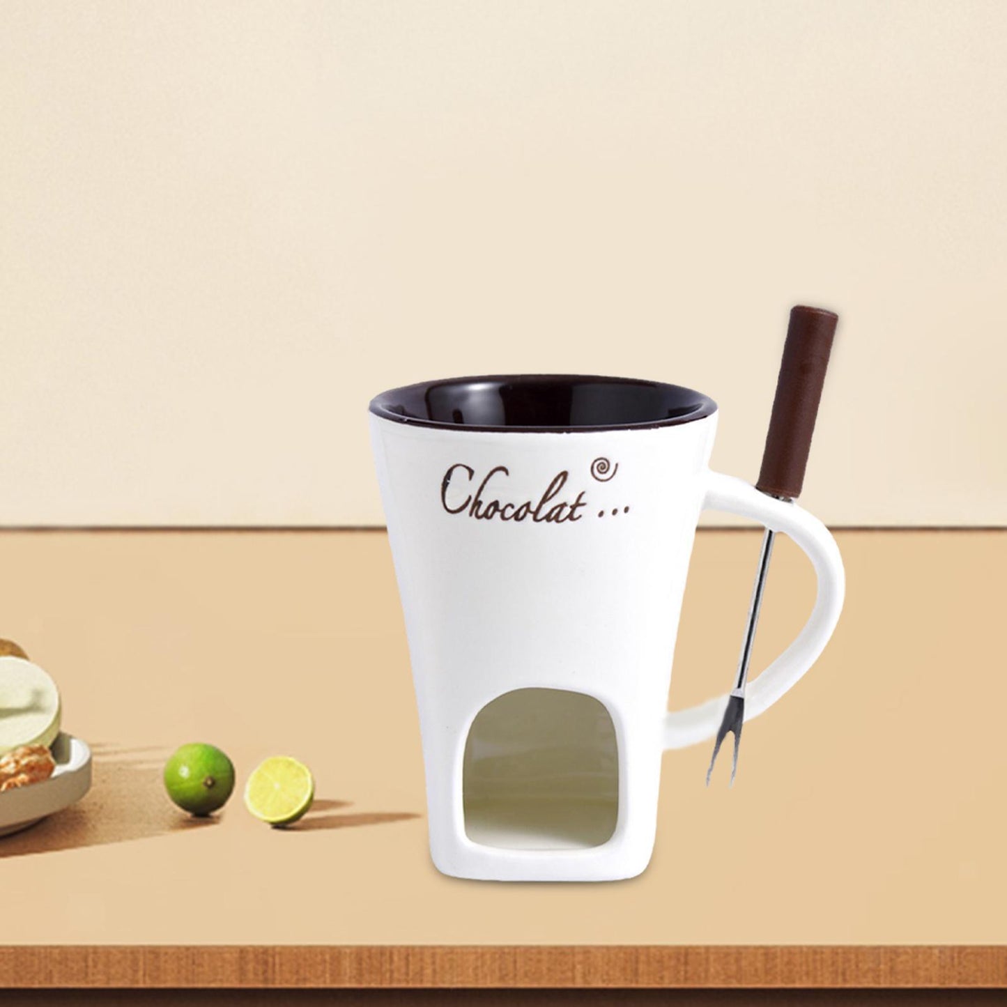 Lighteme Multifunctional Fondue Mug | Perfect for Chocolate, Cheese, DIY Candles & More