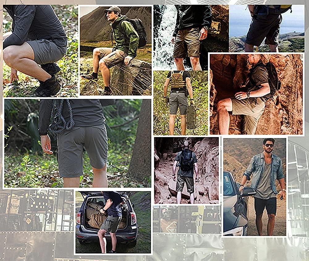 Lighteme Taktische Shorts für Herren, 27,9 cm, wasserdicht, zum Wandern und Angeln, atmungsaktiv, schnelltrocknend, Cargo-Shorts (ohne Gürtel) 
