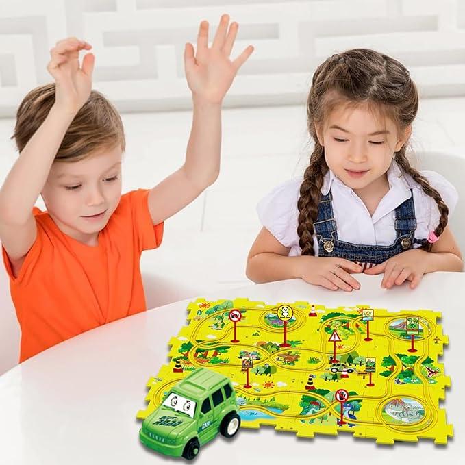 Lighteme Kinder-Rennbahnset für Autos