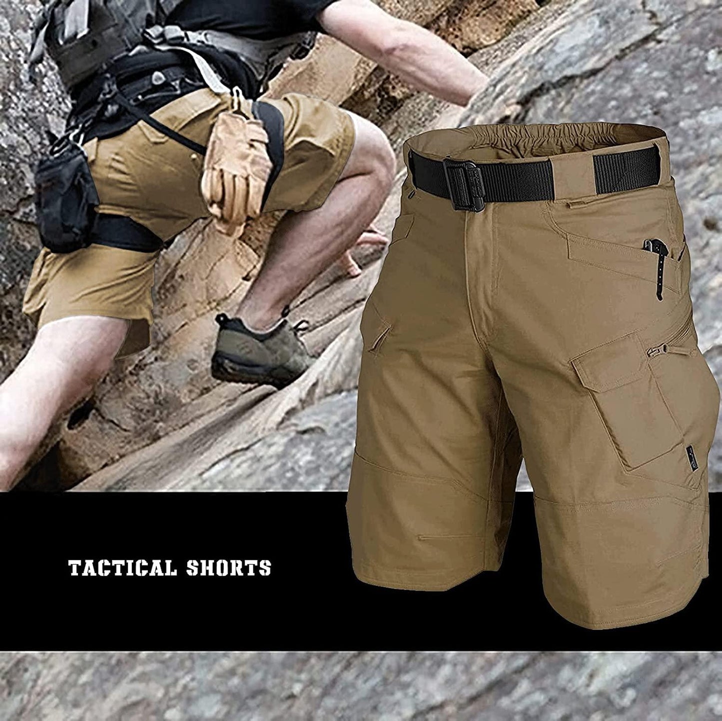Lighteme Taktische Shorts für Herren, 27,9 cm, wasserdicht, zum Wandern und Angeln, atmungsaktiv, schnelltrocknend, Cargo-Shorts (ohne Gürtel) 