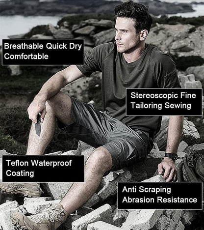 Lighteme Taktische Shorts für Herren, 27,9 cm, wasserdicht, zum Wandern und Angeln, atmungsaktiv, schnelltrocknend, Cargo-Shorts (ohne Gürtel) 