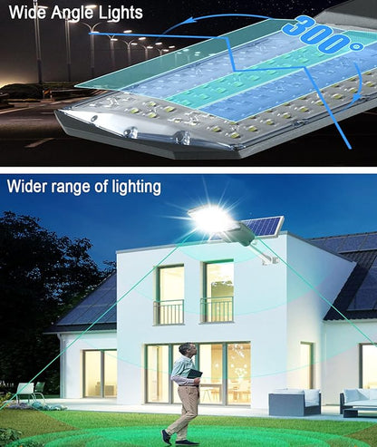 Lighteme 3500W Solar-Straßenlaternen für den Außenbereich, IP67, Beleuchtung für gewerbliche Parkplätze, Dämmerung bis Morgengrauen