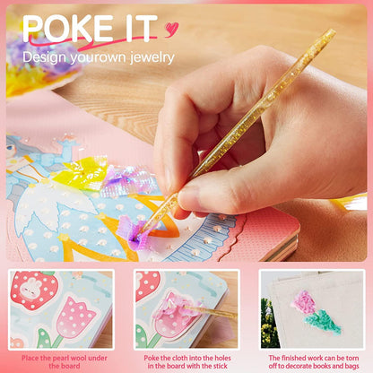 Lighteme Princess Art Adventure 3-in-1-Zeichenbuch mit Wasserfarben, Aufklebern und Stocherkarten 