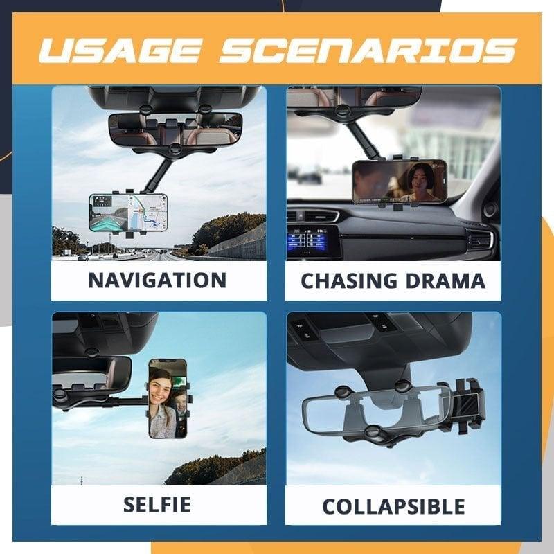 Support de téléphone de voiture rotatif et rétractable Lighteme