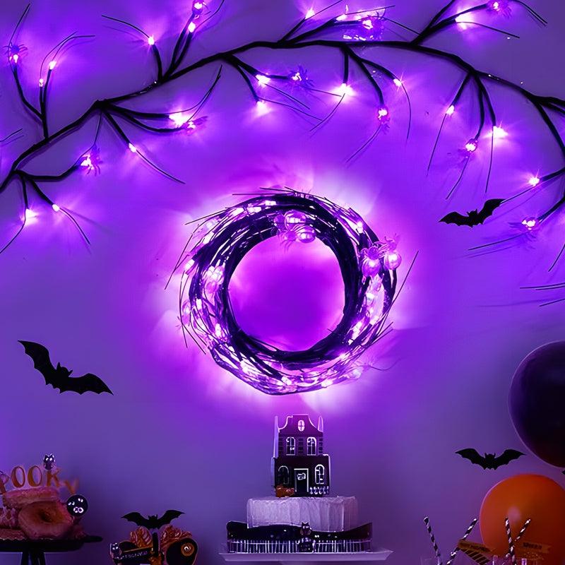 Guirlande lumineuse Halloween en forme d'araignée violette Lighteme