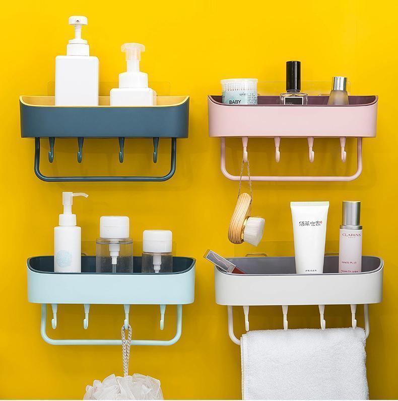 Lighteme Selbstklebender Badezimmer-Regal-Organizer (4 Farben &amp; 2 Ausführungen)