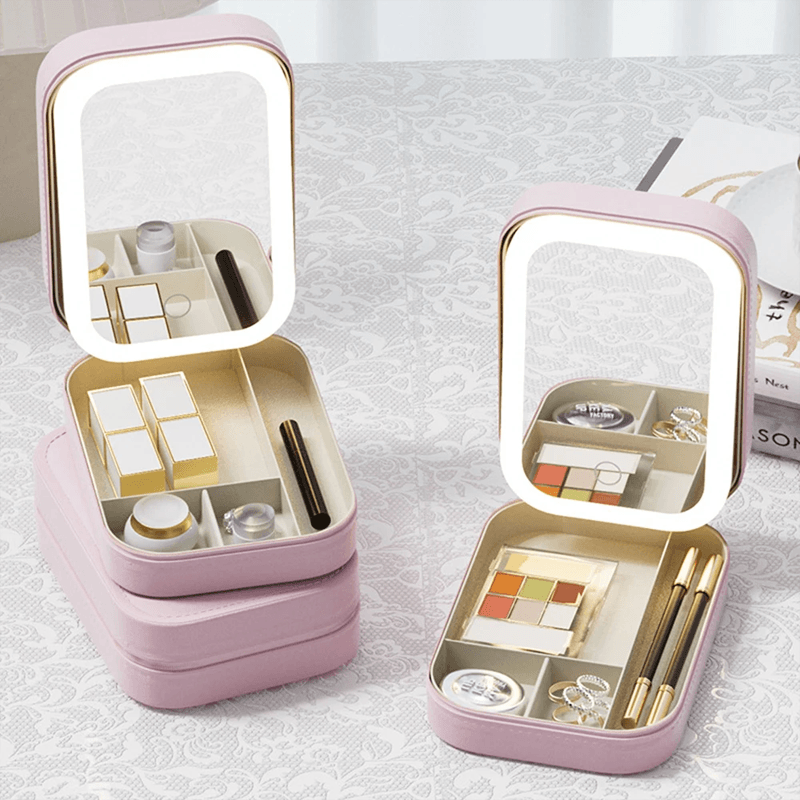 Lighteme Multifunctional Makeup Box - Jewelry Storage Box + Makeup Mirror