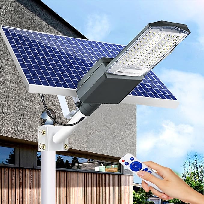 Lighteme 3500W Solar-Straßenlaternen für den Außenbereich, IP67, Beleuchtung für gewerbliche Parkplätze, Dämmerung bis Morgengrauen