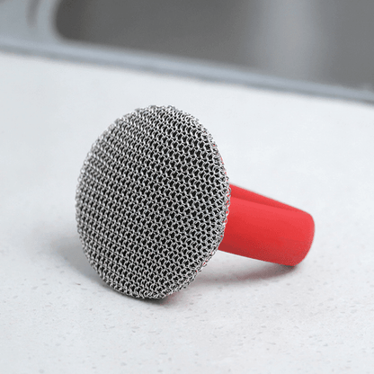 Lighteme Langlebiger Kettenschrubber aus Edelstahl für Gusseisenpfannen
