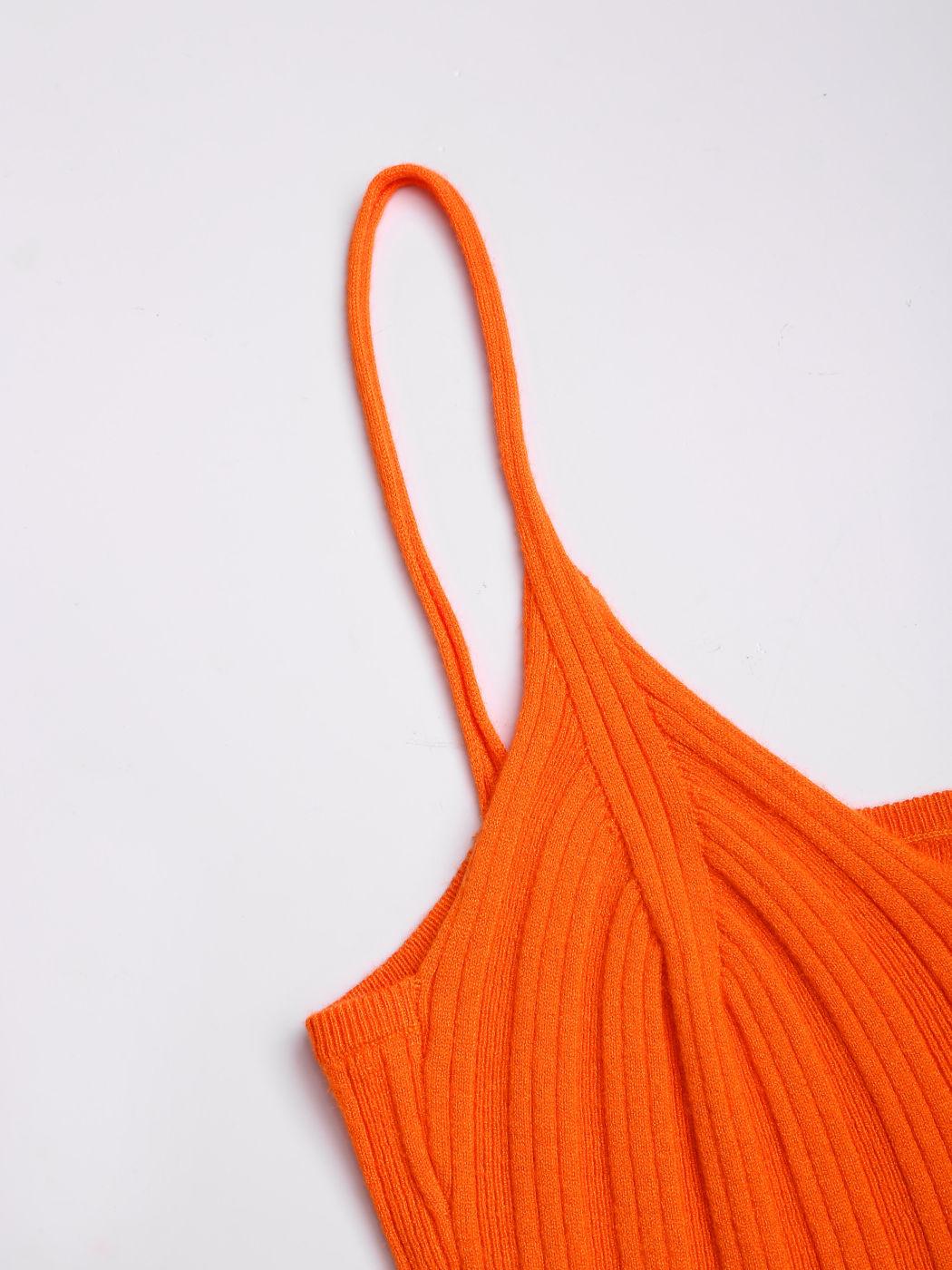 Lighteme Orange Damen Sommerkleid
