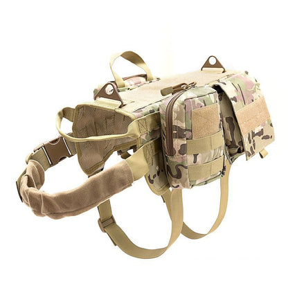 Harnais tactique pour chien Lighteme 3 couleurs réglable militaire K9 avec 3 poches détachables