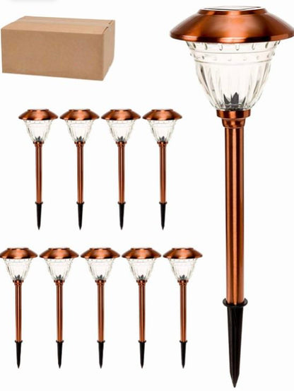 Lighteme 10er-Pack Solar-LED-Wegeleuchten für den Außenbereich, Edelstahl 