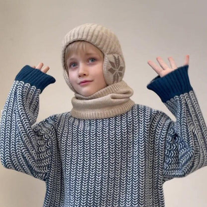 Bonnet chauffant Lighteme pour l'hiver, bonnet, écharpe, ensemble bonnet en tricot chaud
