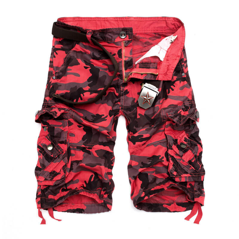 Lighteme Herren-Shorts, lockere, lässige Camouflage-Cargo-Shorts mit mehreren Taschen, Wandershorts