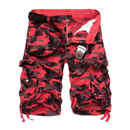 Lighteme Herren-Shorts, lockere, lässige Camouflage-Cargo-Shorts mit mehreren Taschen, Wandershorts