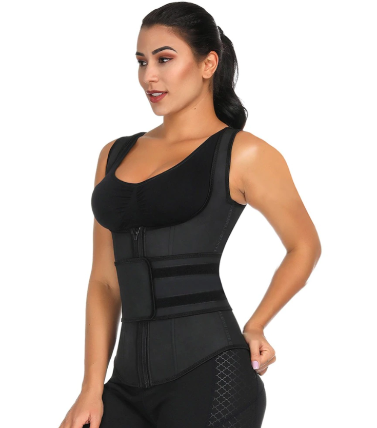 Gilet ceinture de sudation Lighteme Waist Trainer - Fitness Trimmer ~ Avec Velcro et fermeture éclair !