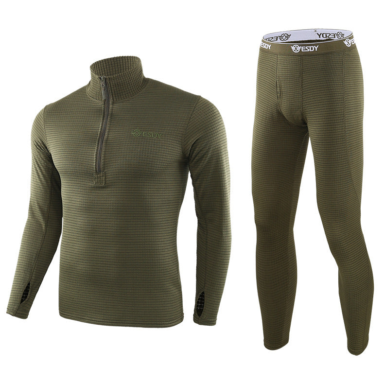 Ensemble de sous-vêtements de sport tactiques en polaire chaude pour hommes Lighteme