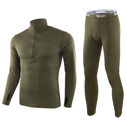 Ensemble de sous-vêtements de sport tactiques en polaire chaude pour hommes Lighteme