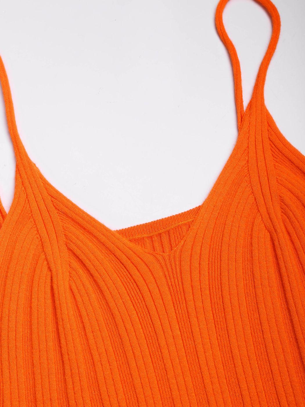 Lighteme Orange Damen Sommerkleid