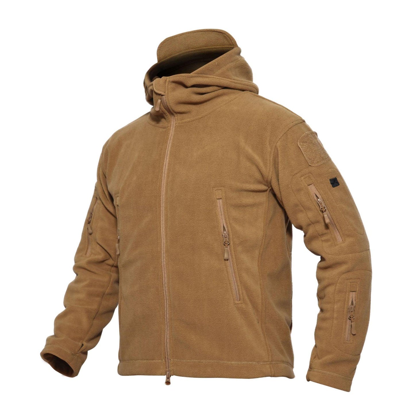 Lighteme Warmer Fleece-Mantel mit Kapuze für taktische Militärjacke
