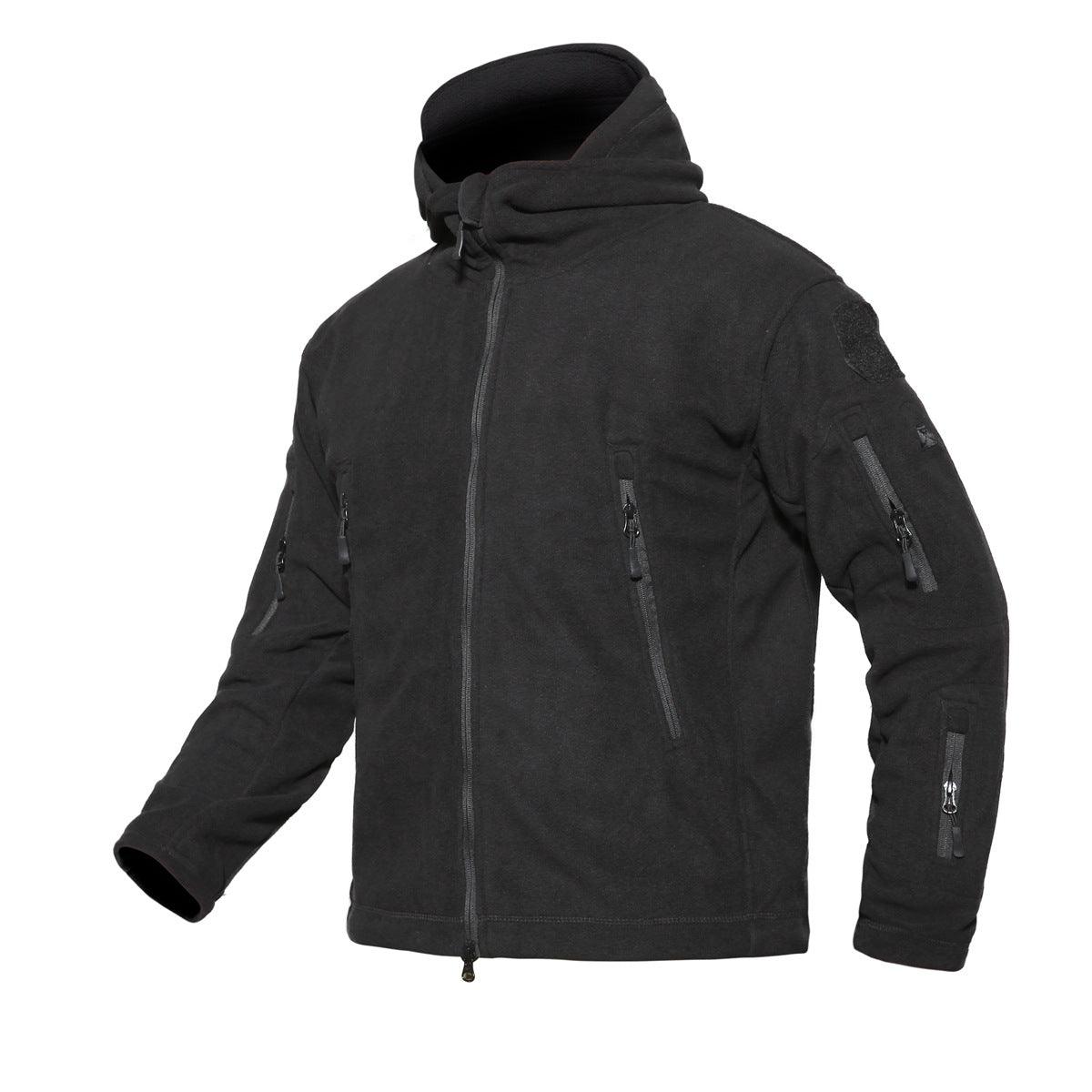 Lighteme Warmer Fleece-Mantel mit Kapuze für taktische Militärjacke
