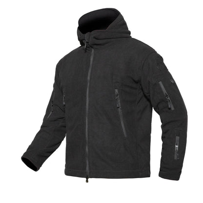 Lighteme Warmer Fleece-Mantel mit Kapuze für taktische Militärjacke