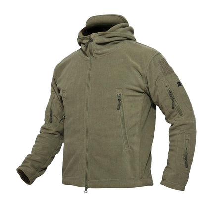 Lighteme Warmer Fleece-Mantel mit Kapuze für taktische Militärjacke
