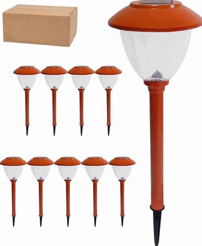 Lighteme 10er-Pack Solar-LED-Wegeleuchten für den Außenbereich, Edelstahl 