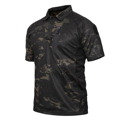 Lighteme Herren-Battle-Top, kurzärmlig, schnelltrocknend, kahki