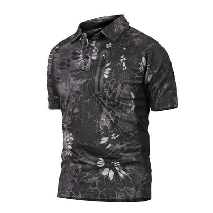 Lighteme Herren-Battle-Top, kurzärmlig, schnelltrocknend, kahki