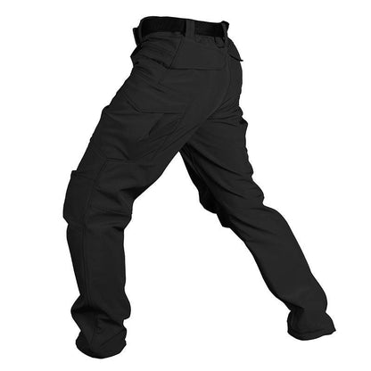 Lighteme Softshell wasserdichte taktische Hose für den Winter Schwarz