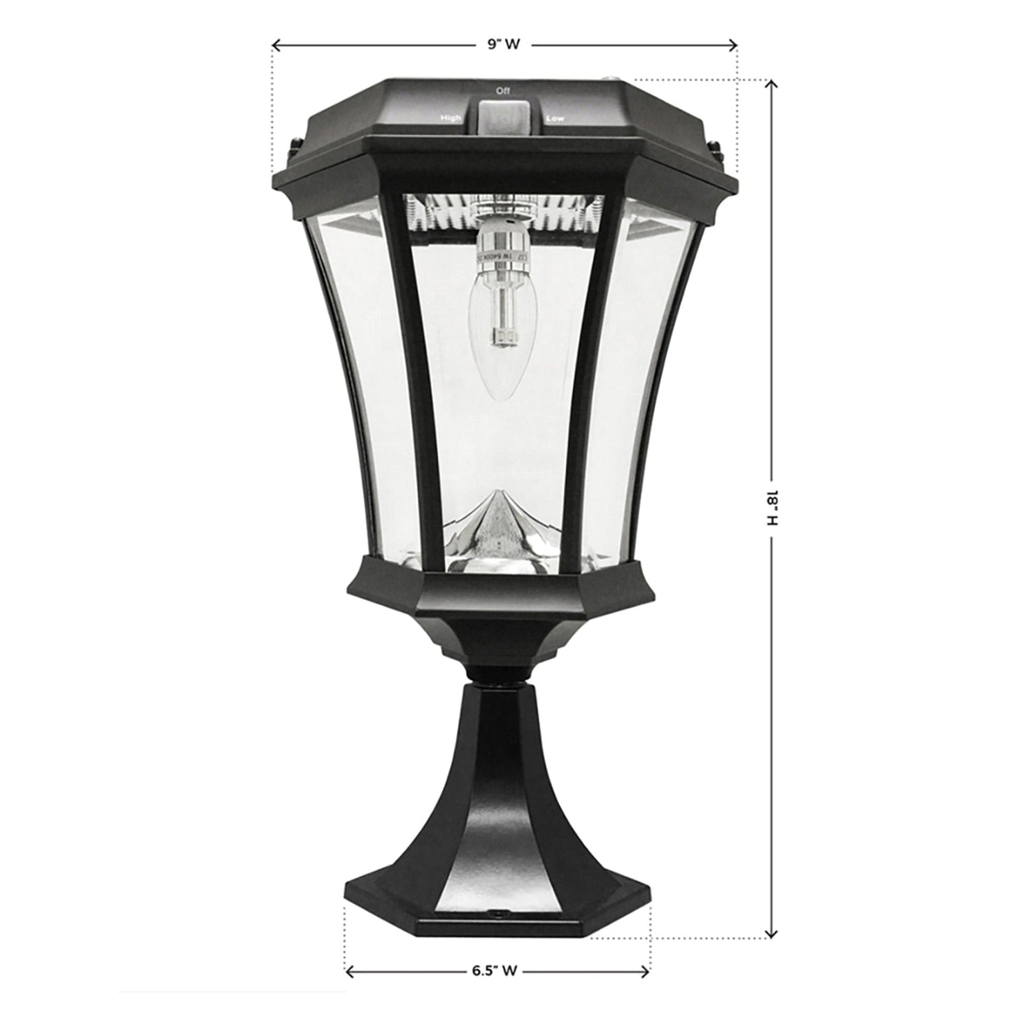 Lighteme Solar-Laternenpfahlleuchten – Solarlampe mit Glühbirne – 3-Wege-Montierung