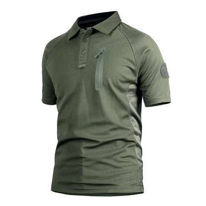 Lighteme Herren-Battle-Top, kurzärmlig, schnelltrocknend, kahki