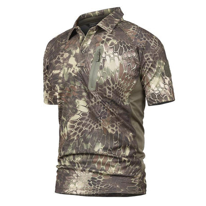 Lighteme Herren-Battle-Top, kurzärmlig, schnelltrocknend, kahki