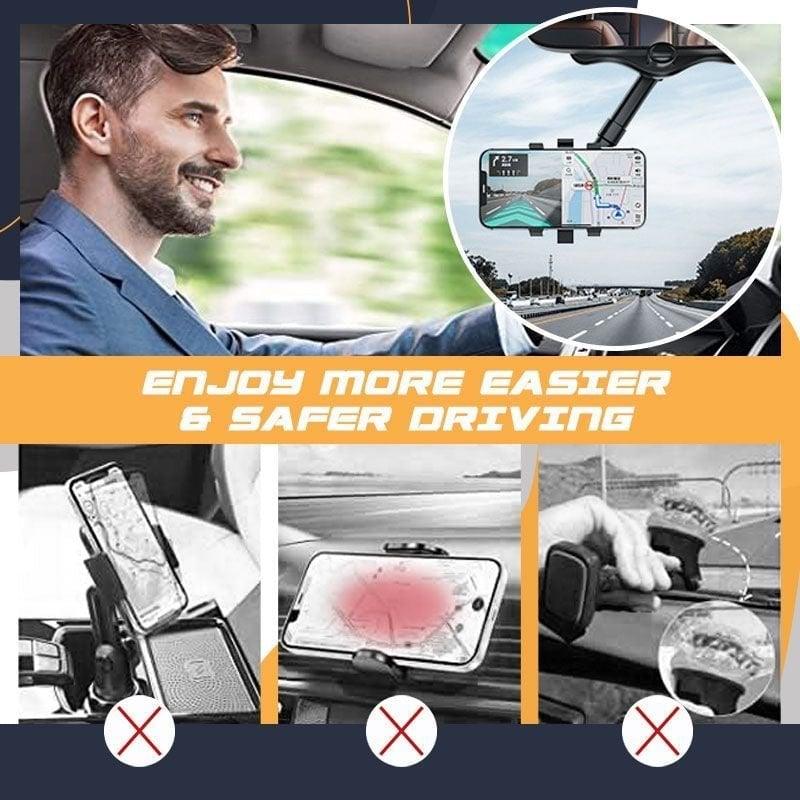 Support de téléphone de voiture rotatif et rétractable Lighteme