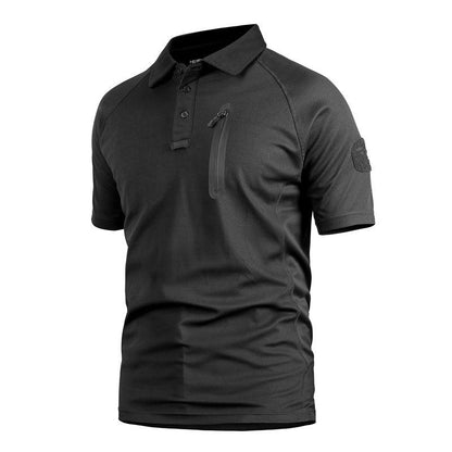Lighteme Herren-Battle-Top, kurzärmlig, schnelltrocknend, kahki