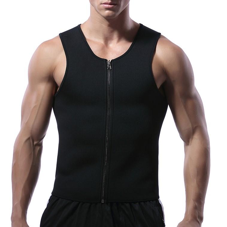 Gilet de sauna zippé d'entraînement à la taille pour hommes Lighteme - Brûlez les graisses rapidement !